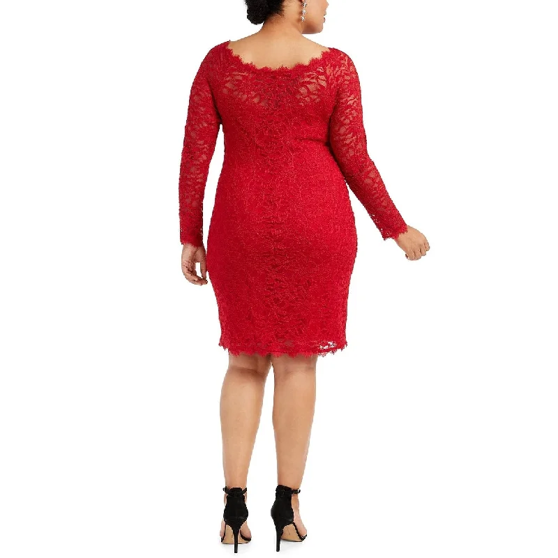 Jump Women's Trendy Lace Sheath Dress Red Size 3X Blue Lace Dress