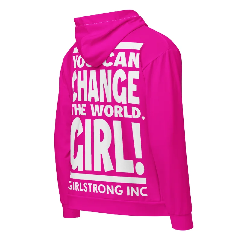 Women's business casual jacketsWomen's business casual jacketsGS GRAPHIX ZIP HOODIE PRETTY PINK - YOU CAN CHANGE THE WORLD, GIRL! Women's reversible jackets