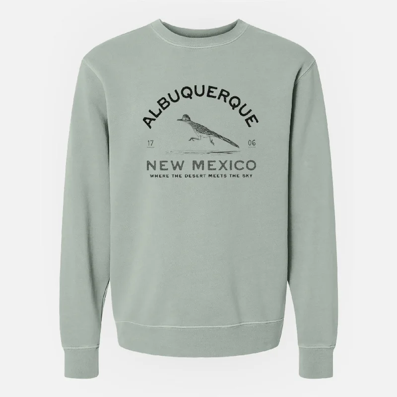 Albuquerque New Mexico Roadrunner - Unisex Pigment Dyed Crew Sweatshirt Stylish Hoodies Collection