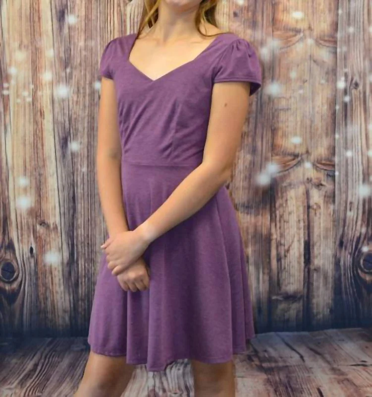 Sweetheart Neckline T Shirt Dress In Purple Oversized Shirt Dress