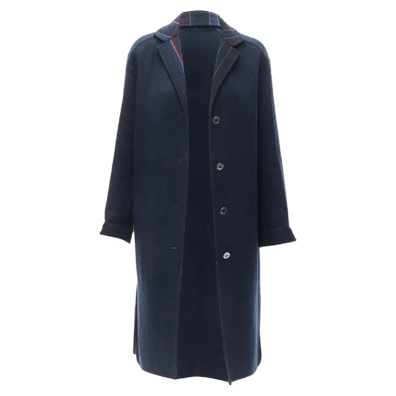 Women's fall jacketsWomen's fall jacketsHermes Double Faced Virgin Wool Cashmere Stripe Lining Maxi Coat Women's all-season jackets