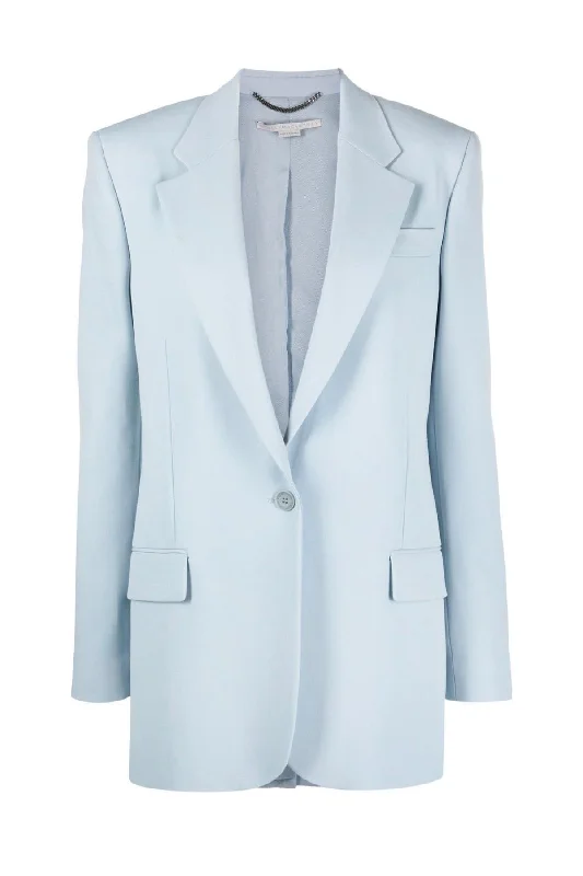 Stella McCartney Twill Tailoring Single Breasted Blazer - Daisy Blue