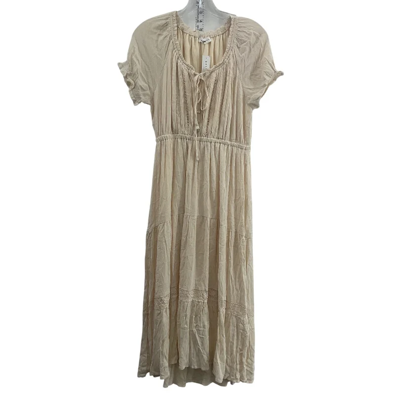 In Loom Cream Women's Ruffle Tiered A-Line Shirt Dress, Rayon, Size S, NWT Relaxed Shirt Dress