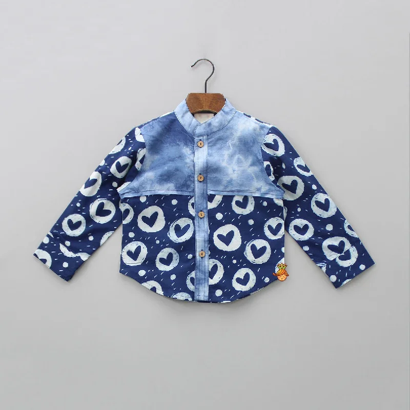 Pre Order: Heart Printed Shaded Shirt