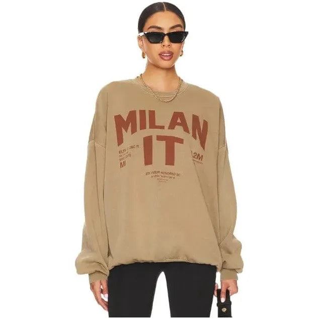 Laundry Room Welcome to Milan Jumper Warm Fleece Sweatshirts