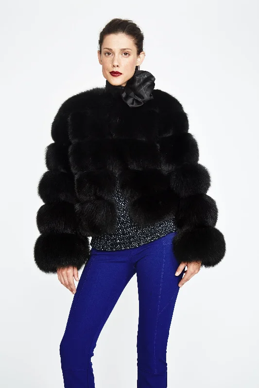 Chantal Black Fox Fur Jacket