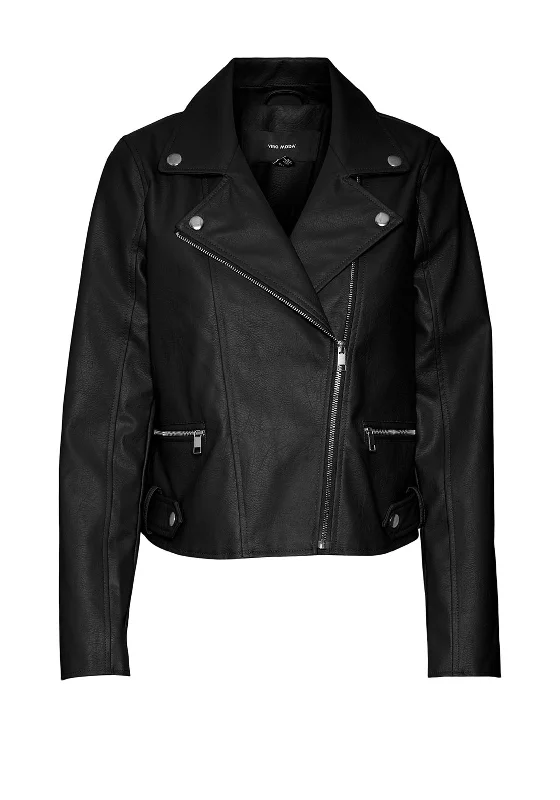 Women's commuter jacketsWomen's commuter jacketsVero Moda Nicole Leather Coated Biker Jacket, Black Women's autumn coats and jackets