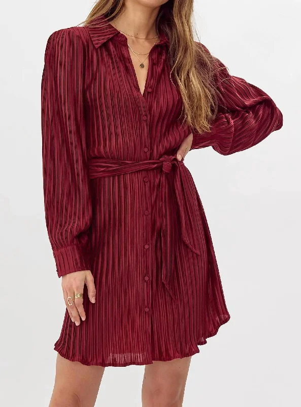 Gail Shirt Dress In Marsala Light Shirt Dress