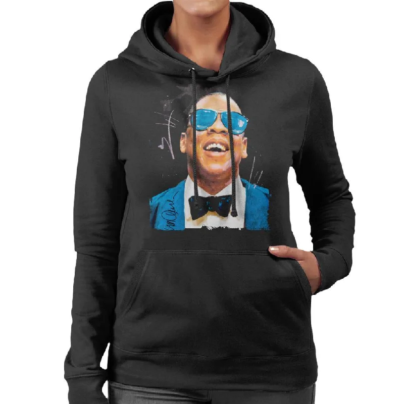 Sidney Maurer Original Portrait Of Jay Z Blue Tux Women's Hooded Sweatshirt Graphic Hoodie Sweatshirt