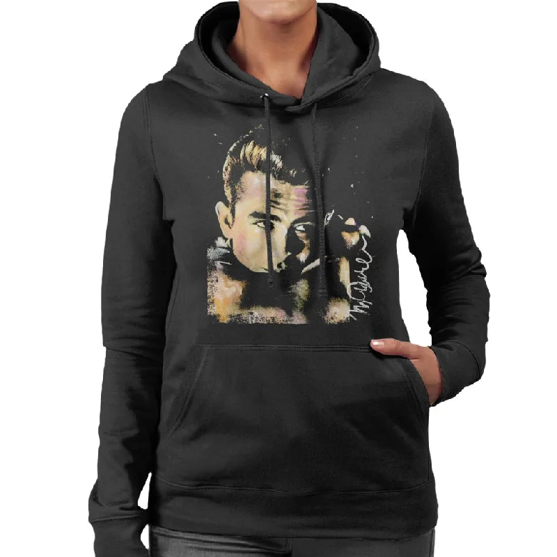 Sidney Maurer Original Portrait Of James Dean Quiff Women's Hooded Sweatshirt Hoodies for Winter Wear