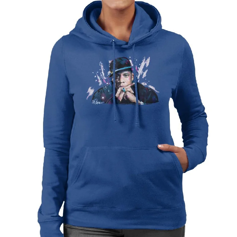 Sidney Maurer Original Portrait Of Jay Z The Black Album Women's Hooded Sweatshirt Fashion Hoodie Sweatshirt