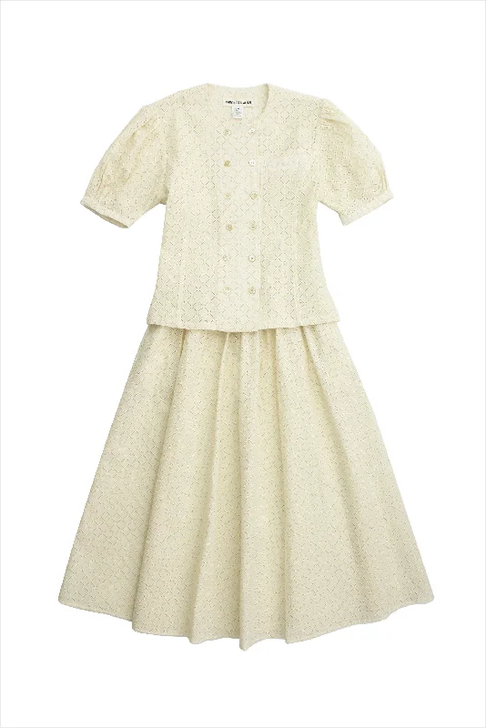 Caron Callahan Rita Skirt Natural Eyelet Voile