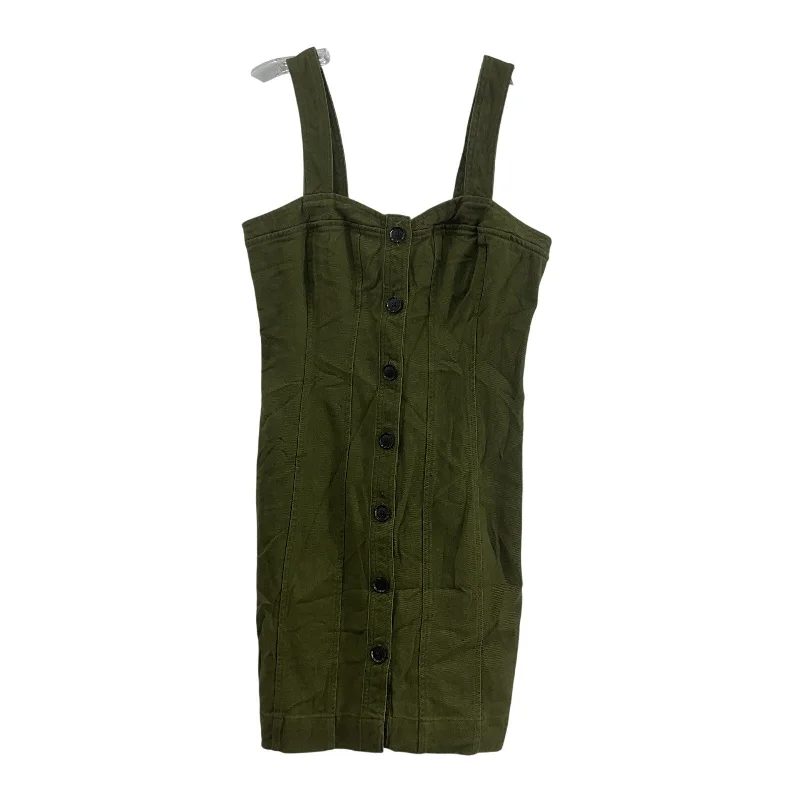 Banana Republic Sage Green Cotton Women's Dress Size 2 - Shirt/Tank Style Shirt Dress Chic