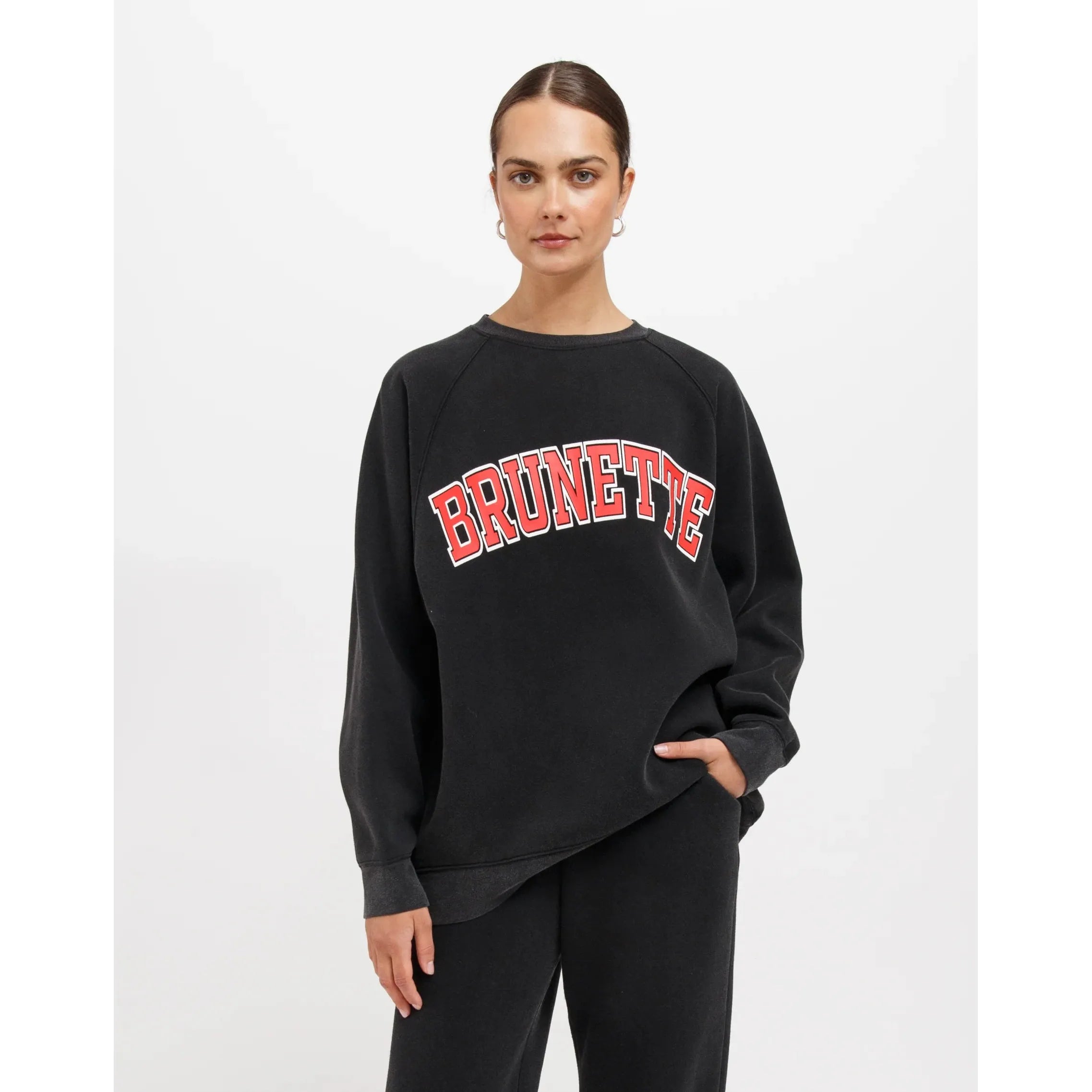 Brunette the Label Brunette Not Your Boyfriend's Crew High-neck Sweatshirt Hoodie