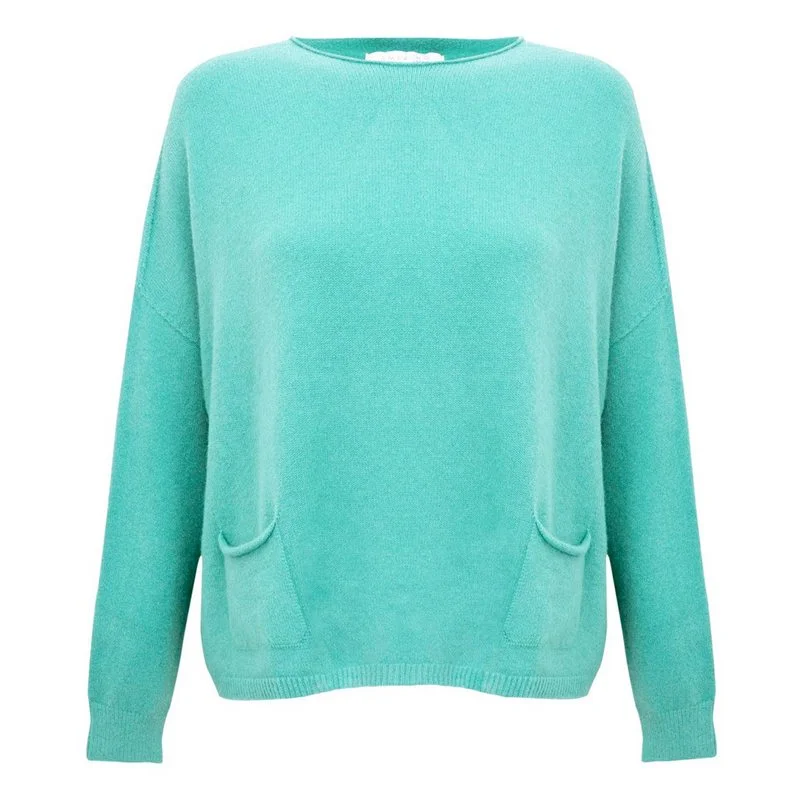 Jodie Round Neck Jumper in Summer Turquoise