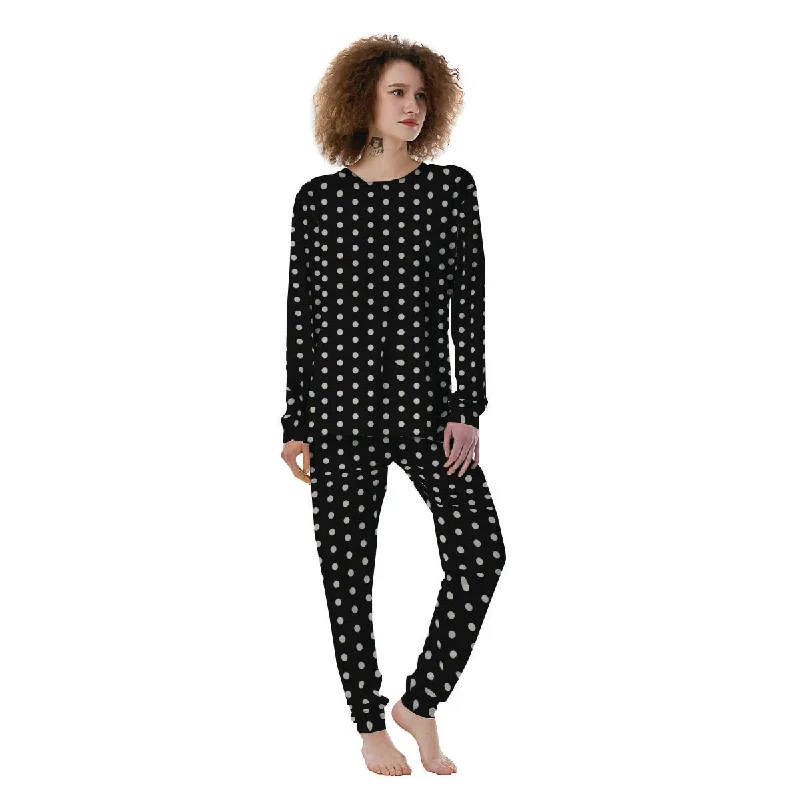 Black And White Polka Dot Women's Pajamas Best pajama sets for sensitive skin