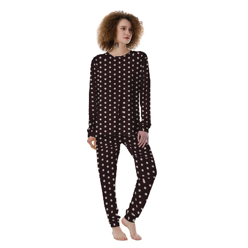 Black And White Tiniy Polka Dot Women's Pajamas Pajama sets under $50