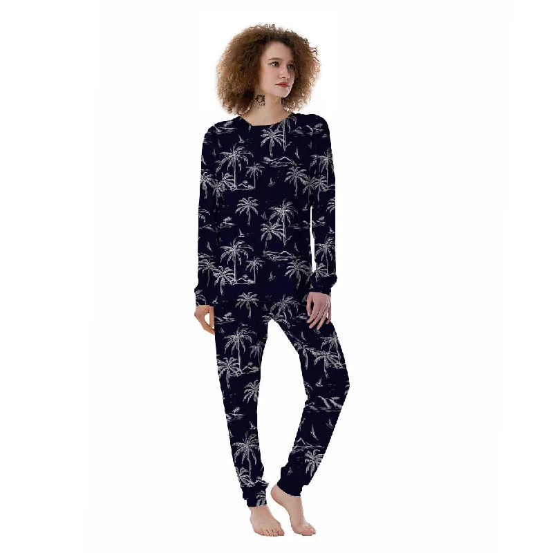 Black Palm Tree Hawaiian Print Women's Pajamas Nordstrom pajama sets