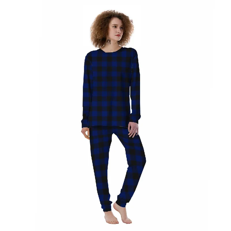 Blue Buffalo Plaid Women's Pajamas Three-piece pajama sets