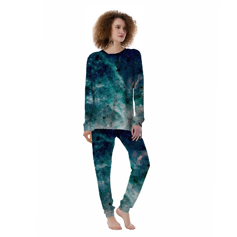 Blue Galaxy Space Women's Pajamas Vintage pajama sets