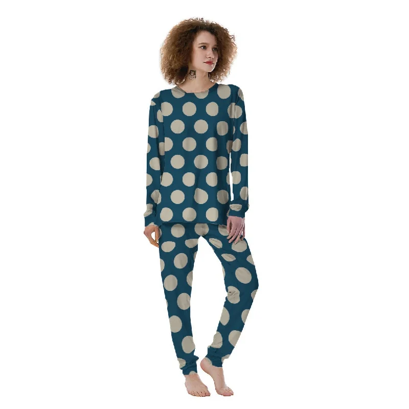 Blue Polka Dot Women's Pajamas Knitted pajama sets