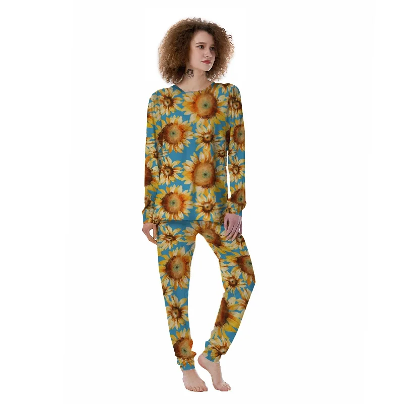 Blue Sunflower Women's Pajamas Maternity pajama sets