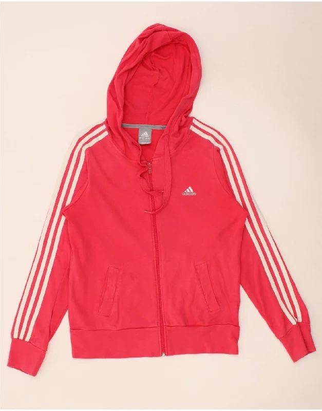 ADIDAS Womens Zip Hoodie Sweater UK 14 Medium Pink Cotton Gucci sweaters