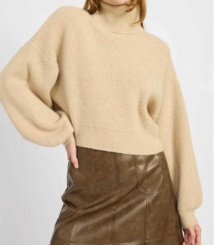 Aria Sweater Top In Natural Wool sweaters