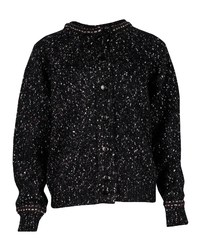 Chanel Buttoned Cardigan in Black Wool Wrinkle-resistant sweaters