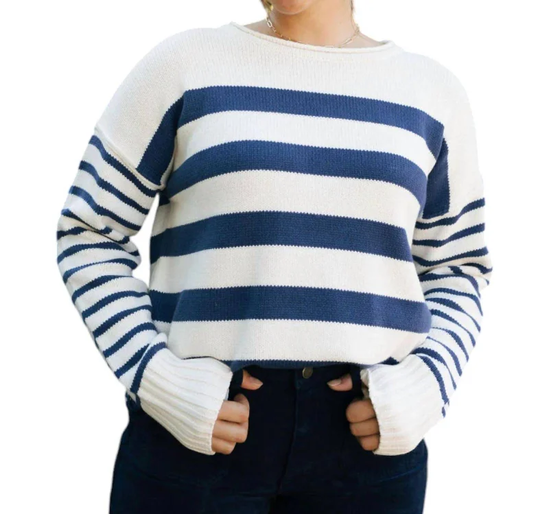 Stripe Sweater In Navy Vintage sweaters