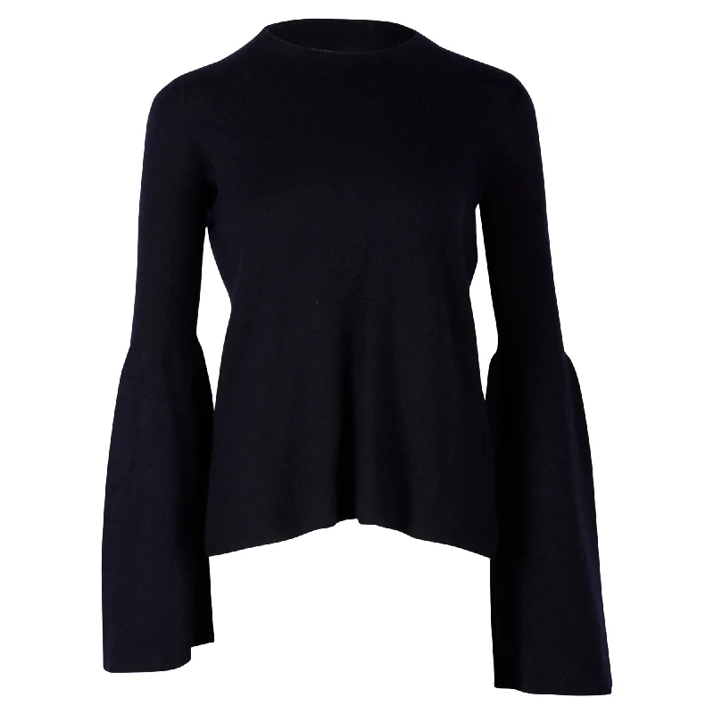 The Row Darcy Scoop Neck Sweater in Navy Blue Cashmere Date night sweaters