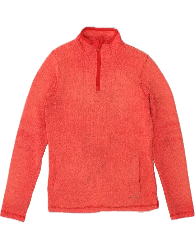 WEIRD FISH Womens Zip Neck Sweatshirt Jumper UK 10 Small  Red Cotton Must-have sweaters for this season