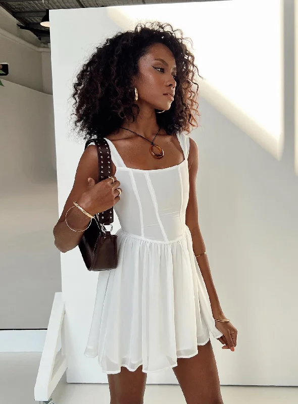 Kameliah Mini Dress White Chiffon mini dresses