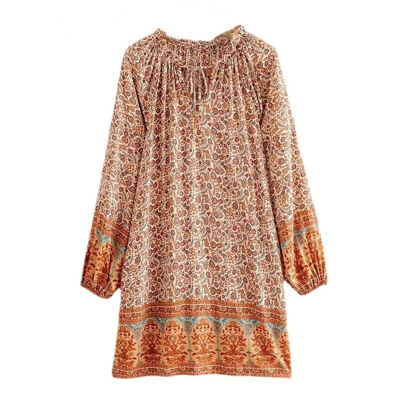 Pandora Boho Mini Dress ( 3 Colors ) Long sleeve mini dresses