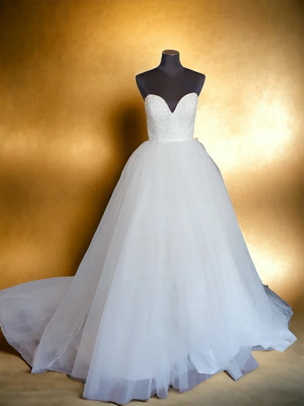 Strapless Beaded Ballgown Elegant Bridal Gown