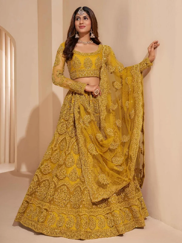 Net & Silk Embroidery Full Length Gown