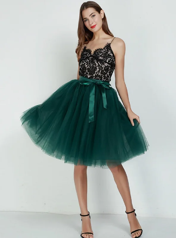 7 Layers Green Blue Tulle Tutu Skirt High-end unclassified skirts