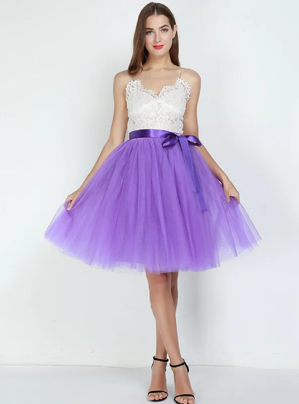 7 Layers Purple Tulle Tutu Skirt Trendy new unclassified skirts