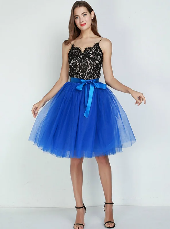 7 Layers Royal Blue Tulle Tutu Skirt Popular unclassified skirts