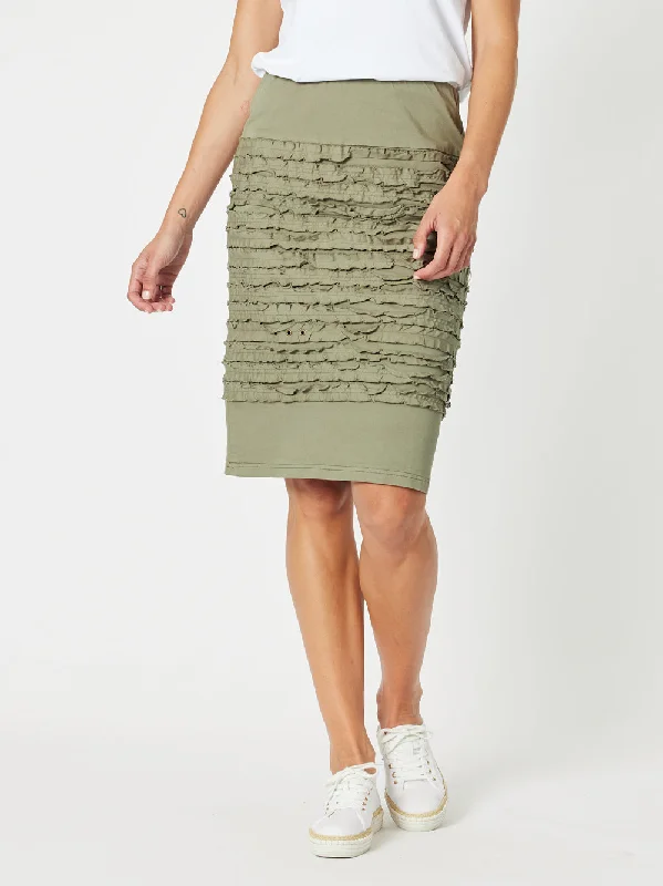 Charlie Stitched Detail Skirt - Khaki Denim unclassified skirts