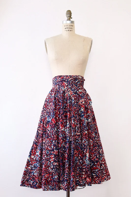 Layered Print Full Circle Skirt XS/S Dark color unclassified skirts