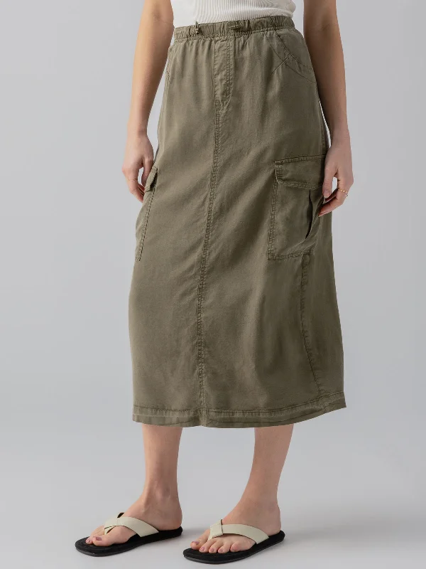 Parachute Semi-High Rise Skirt Burnt Olive Trendy unclassified skirts