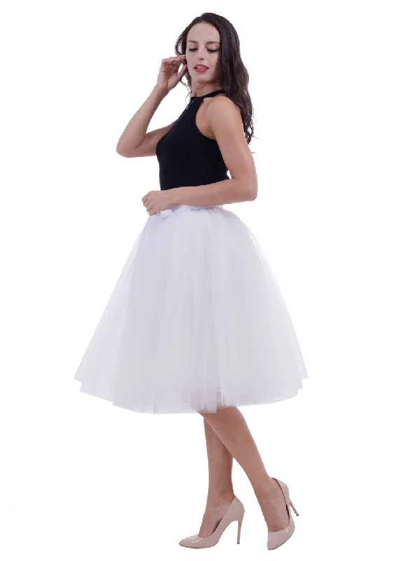 White Gauze Belt Puff Tulle Skirt Polka dot unclassified skirts