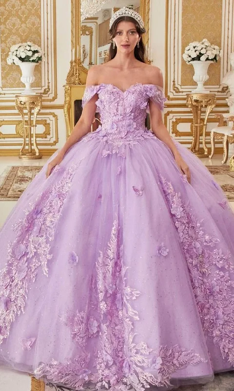 Cinderella Divine 15713 - Sweetheart Ballgown with 3D Floral Appliques High-end party dresses