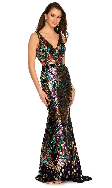 Dave & Johnny 11281 - V-Shaped Back Mermaid Prom Gown Boohoo party dresses