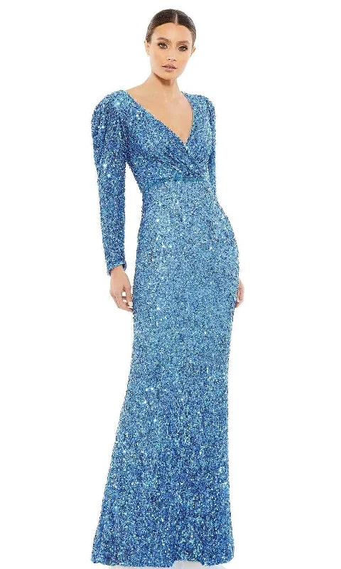 Mac Duggal 5510 - Puff Sleeved Sequin Evening Gown Minimalist party dresses