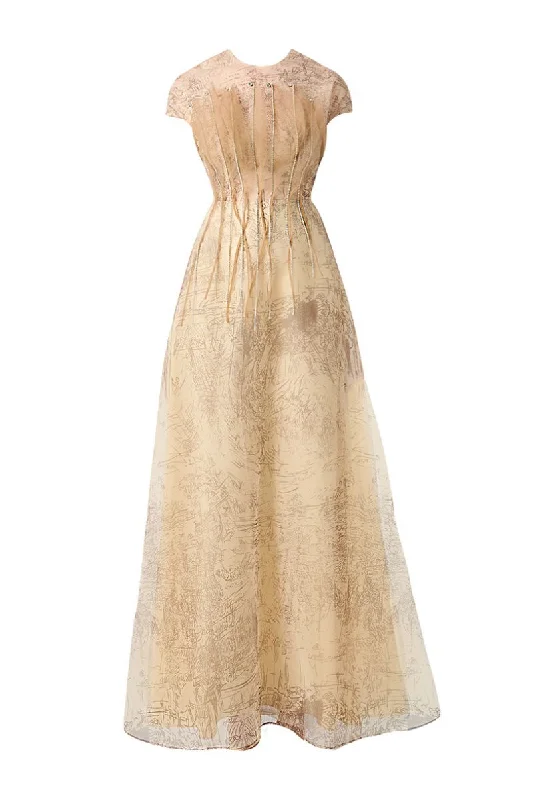 BEIGE ORGANZA MIDI DRESS Birthday midi dresses