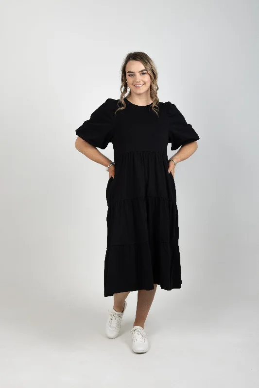 Kate Midi Dress Black PrettyLittleThing midi dresses