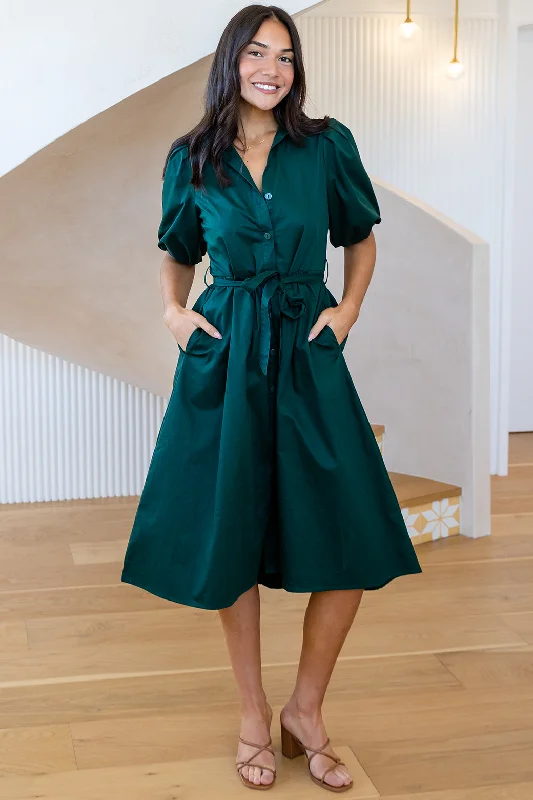 Shannon Midi Dress Dark Emerald Cheap midi dresses