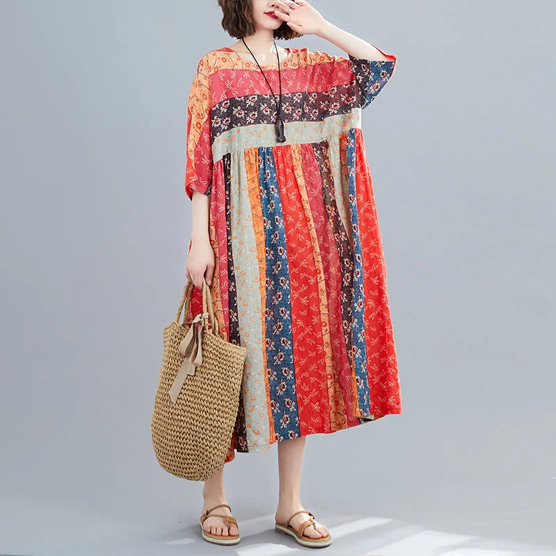 Women Summer Linen Plus Sizes Midi Dresses Clubbing midi dresses